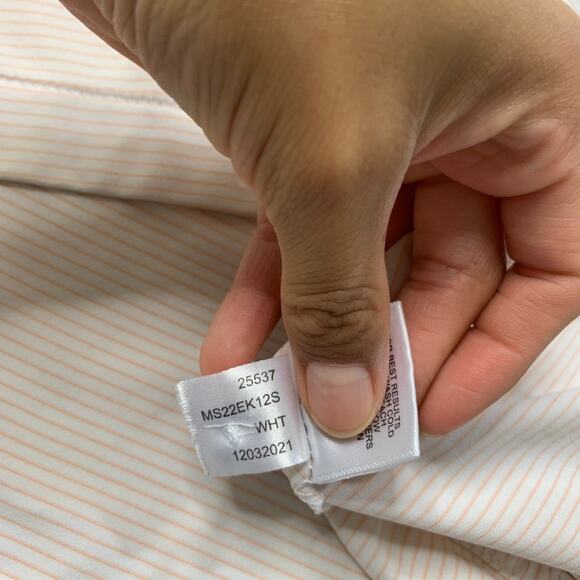 Peter Millar Shirt Mens S Small Saffron White Summer Comfort Striped Golf LOGO - Picture 8 of 11